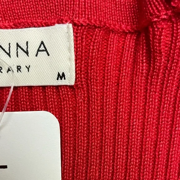 Red Square Neck Ribbed Sweater NWT - Picture 2 of 10